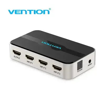 VENTION AFJH0 3-in-1 Out HDMI Switcher With Audio Separation